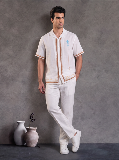 Ivory Aquarius Cuban Collar Shirt