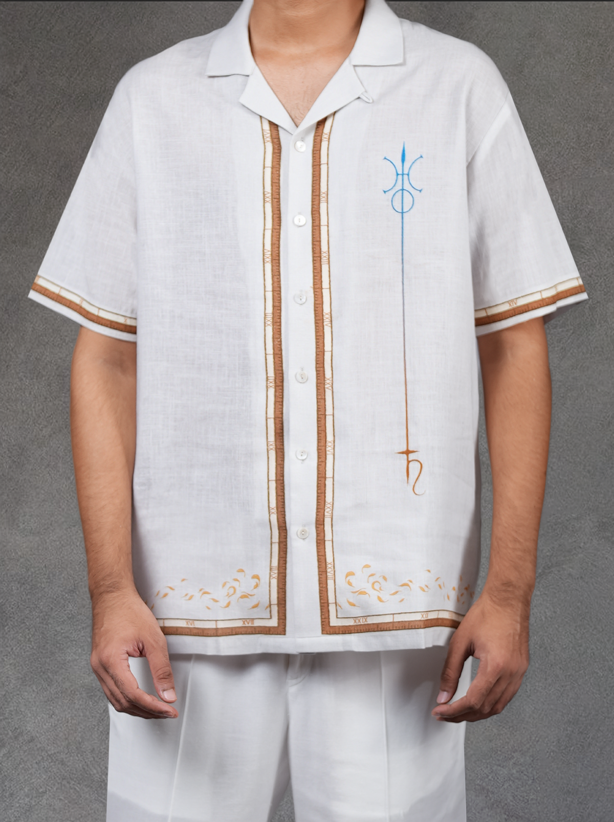 Ivory Aquarius Cuban Collar Shirt