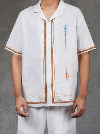 Ivory Aquarius Cuban Collar Shirt