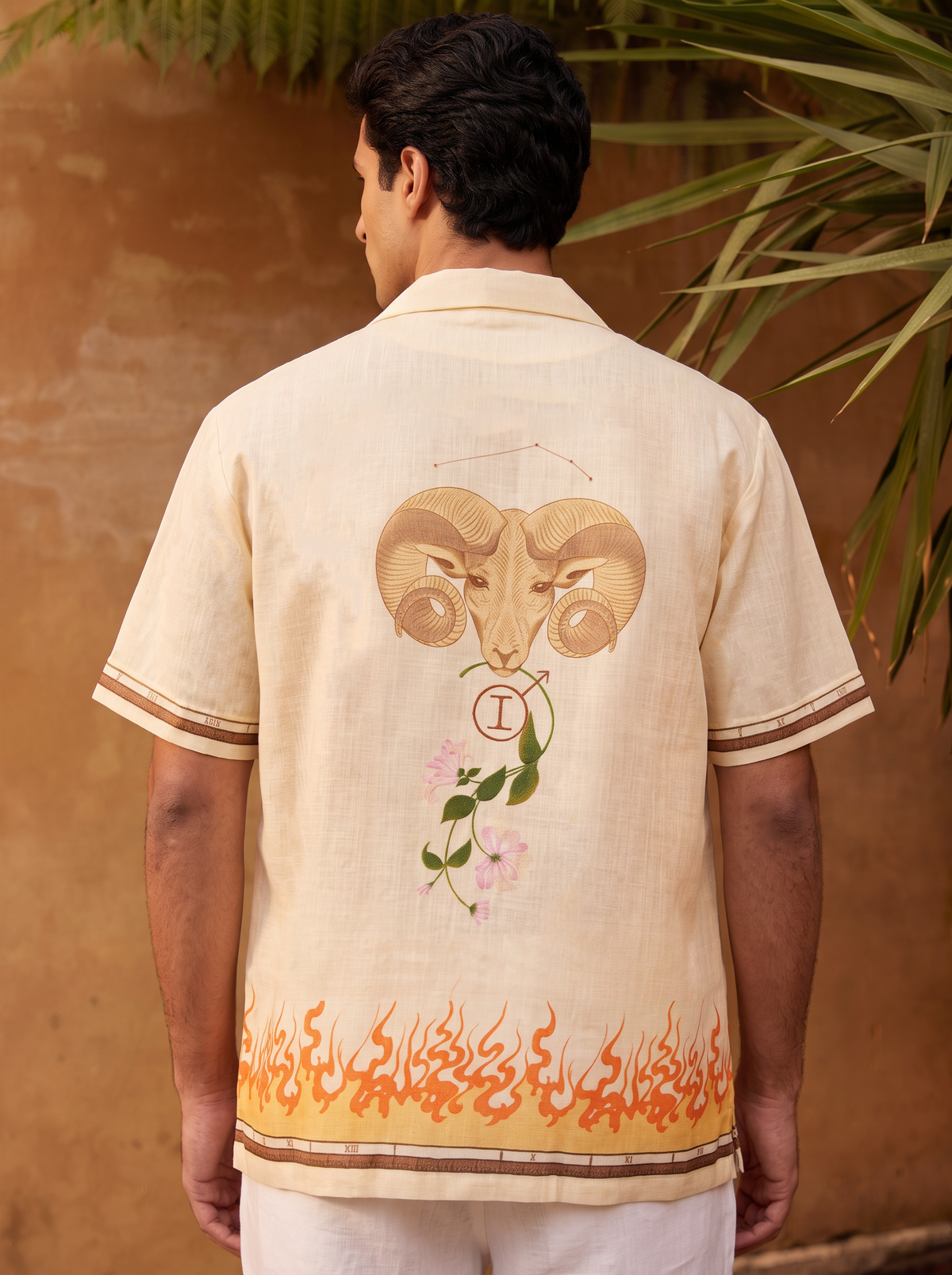 Yellow Aries Cuban Collar Shirt