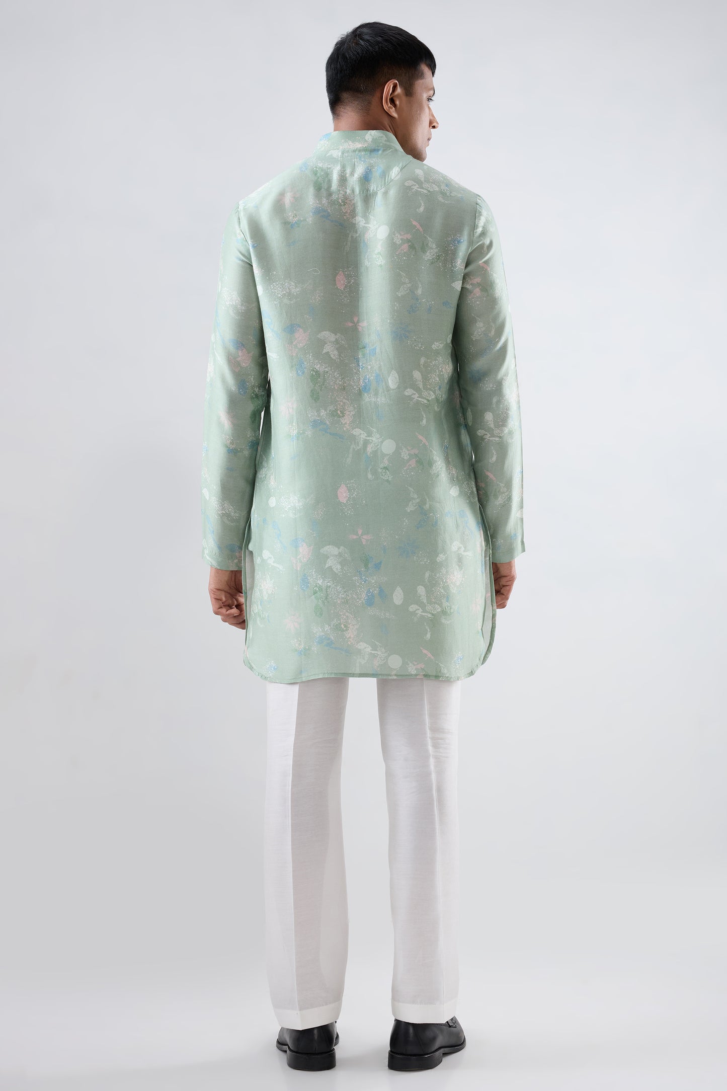 Mint Green Leaf Ecoprint Kurta