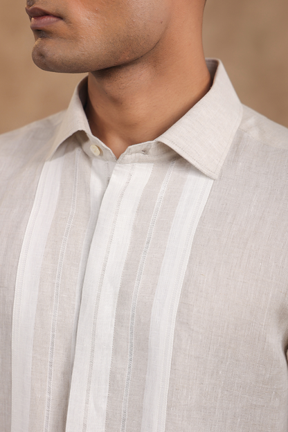 Full Sleeve Shirt With Vertical Striped Yokes