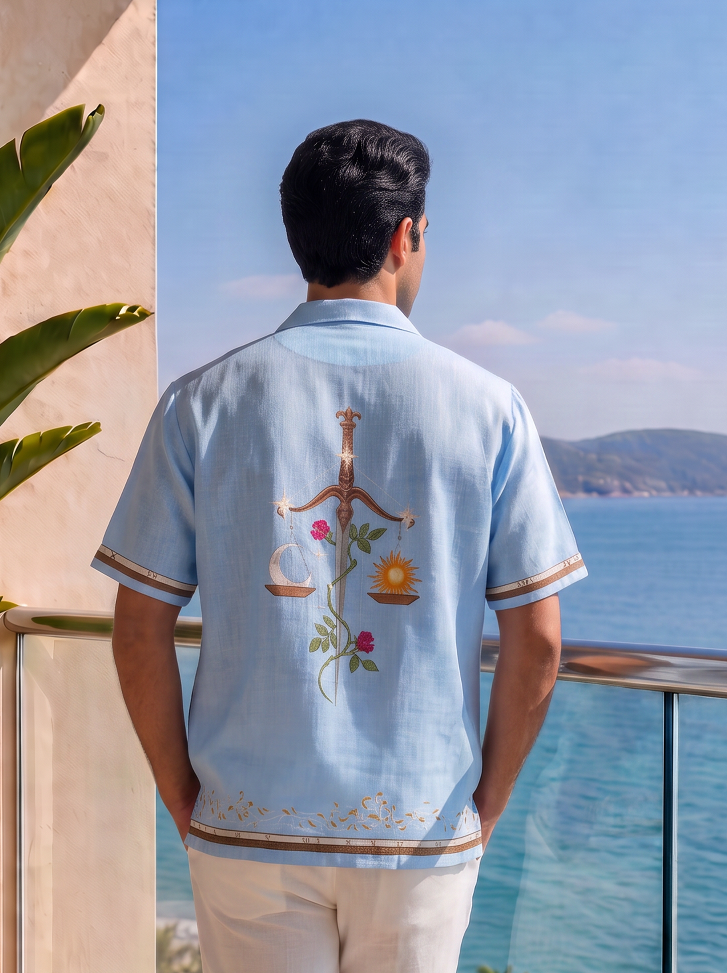 Blue Libra Cuban Collar Shirt