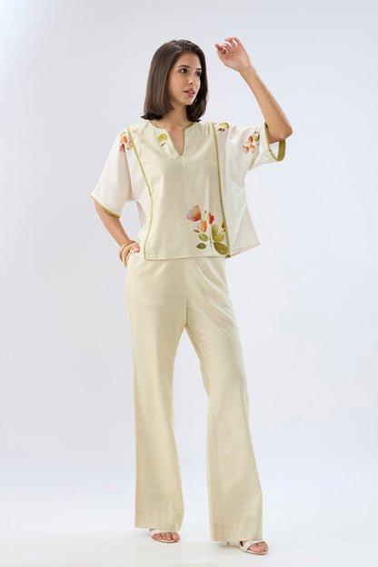 Oversized Green Striped Floral Co-ord Set