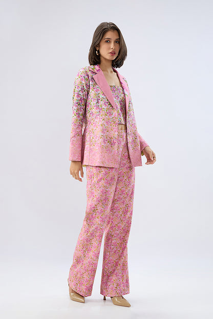 Pink Floral Blazer Set