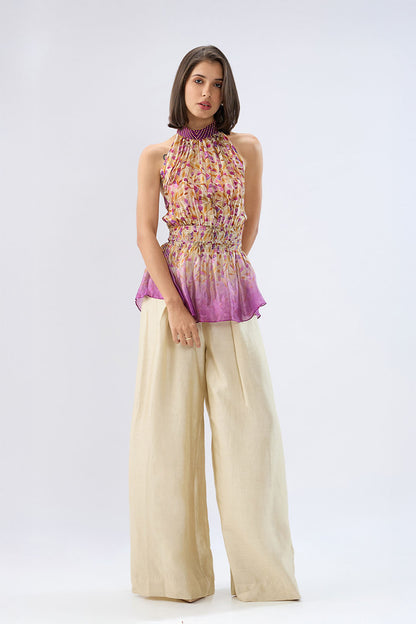 Ivory Floral Halterneck Co-ord Set