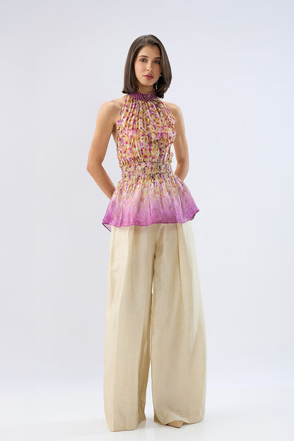 Ivory Floral Halterneck Co-ord Set