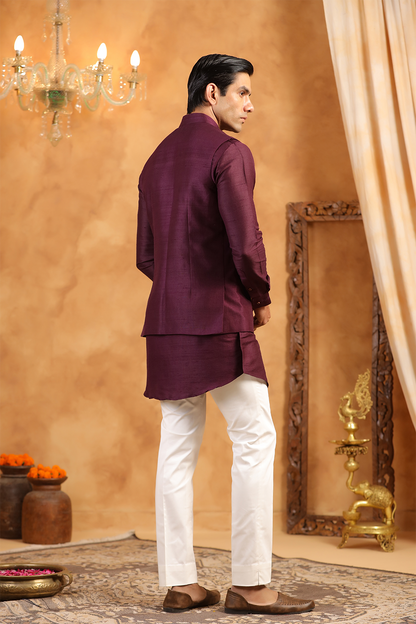 Wine Raw Silk Bandi