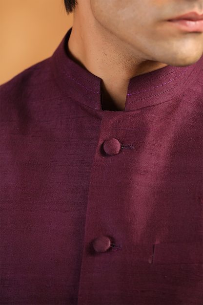 Wine Raw Silk Bandi