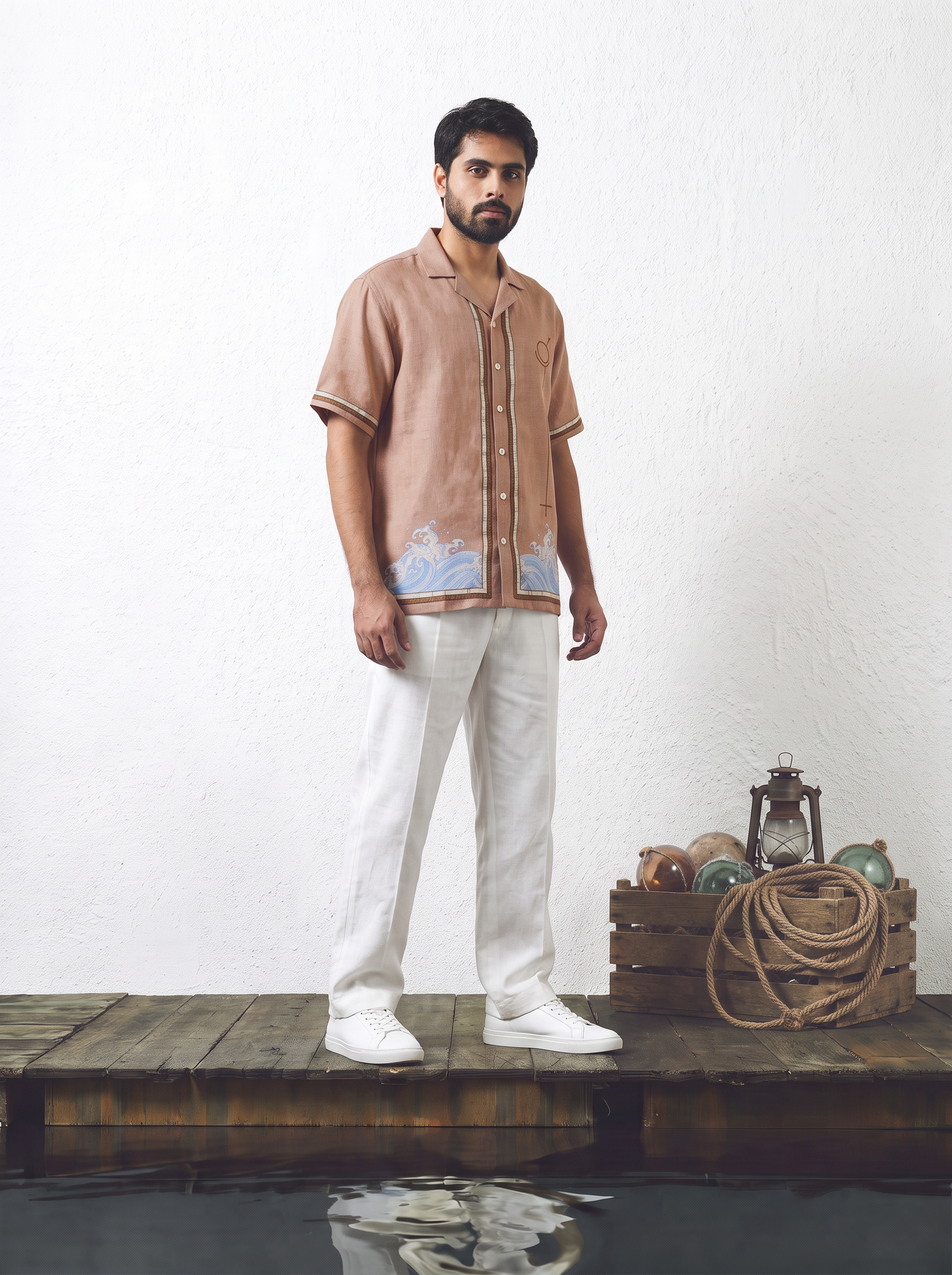 Brown Scorpio Cuban Collar Shirt