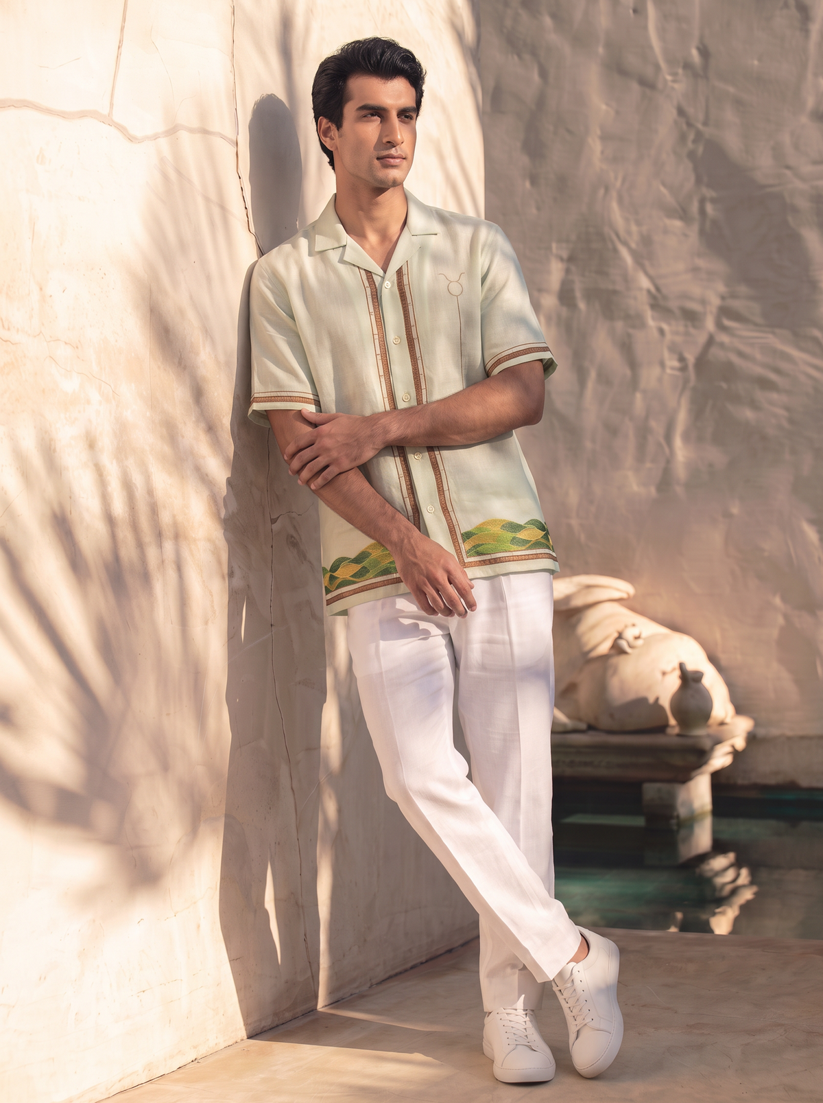 Green Taurus Cuban Collar Shirt