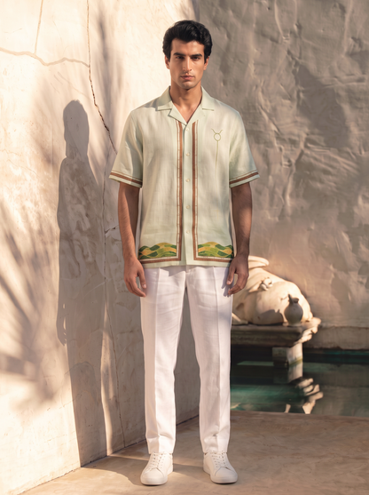 Green Taurus Cuban Collar Shirt