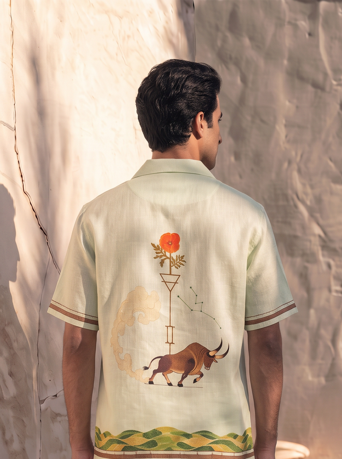Green Taurus Cuban Collar Shirt