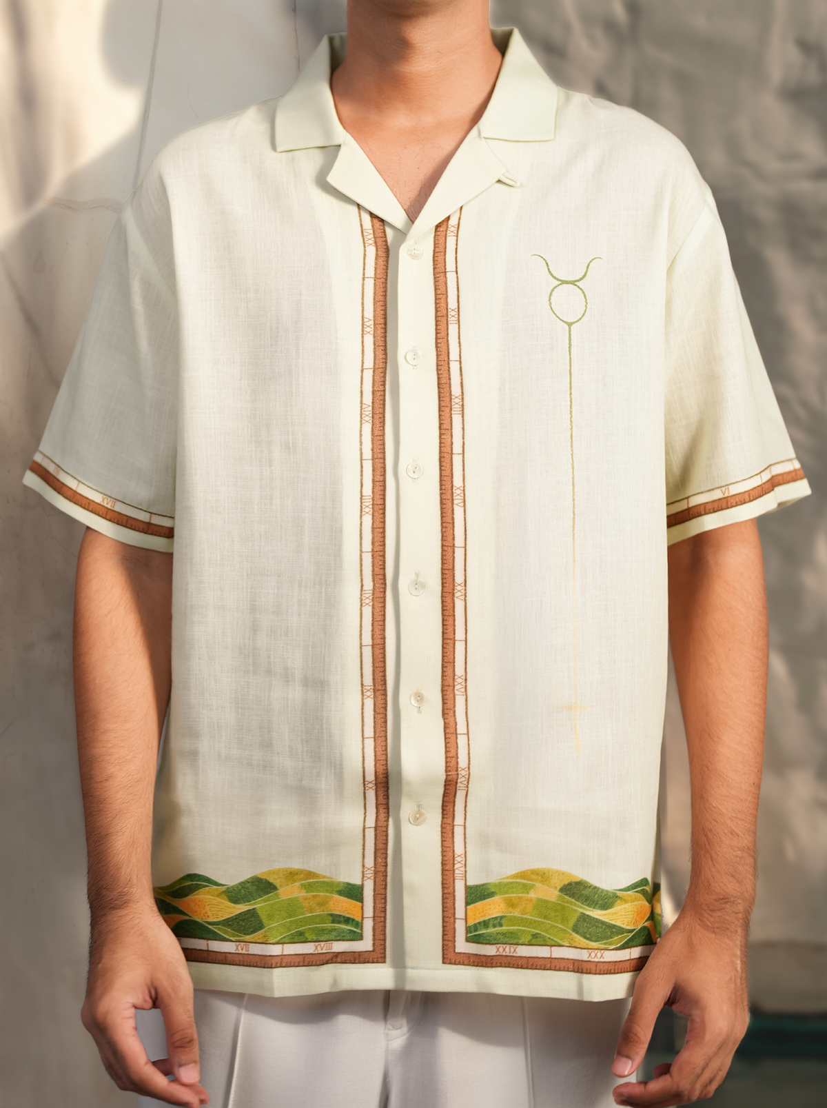Green Taurus Cuban Collar Shirt