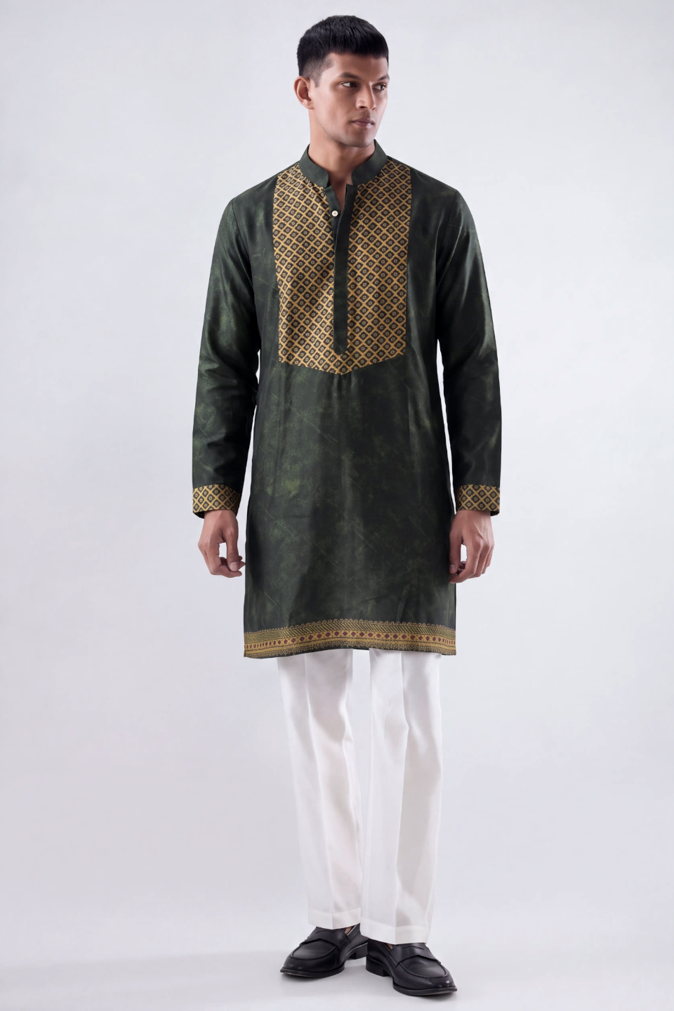 Olive Green Imperial Silk Kurta