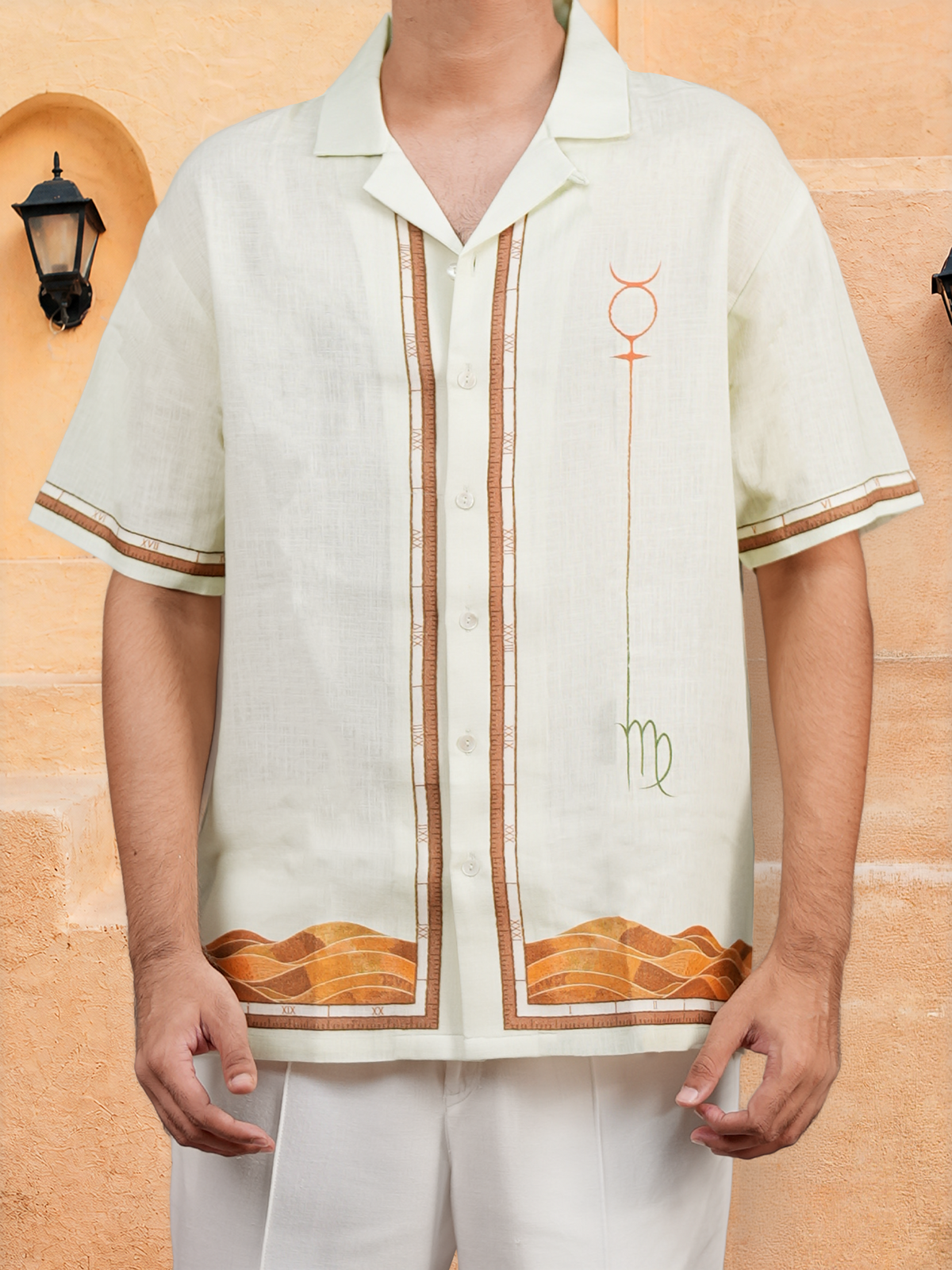 Green Virgo Cuban Collar Shirt