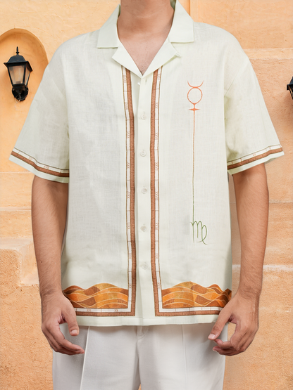 Green Virgo Cuban Collar Shirt