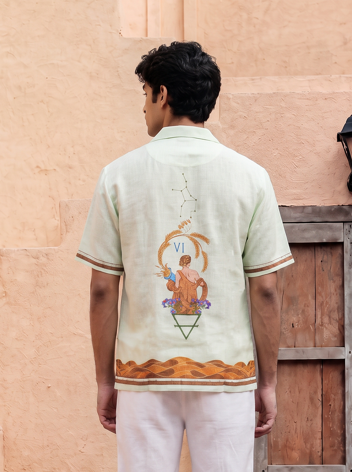 Green Virgo Cuban Collar Shirt
