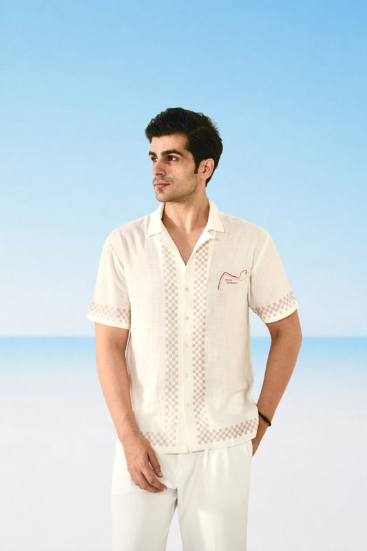White Monaco Cuban Collar Shirt