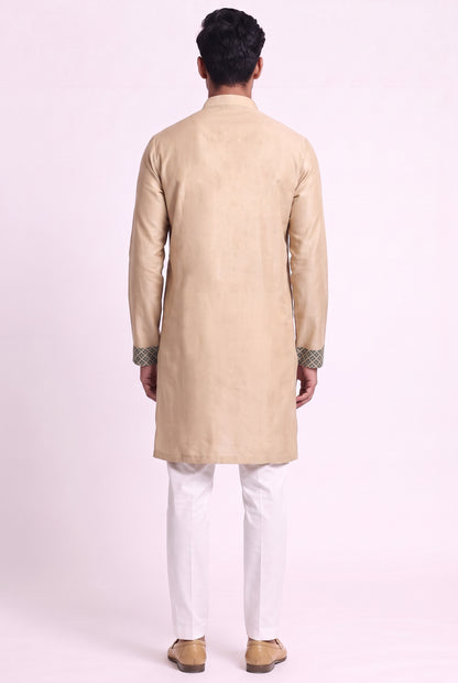 Ivory Mosiac Silk Kurta