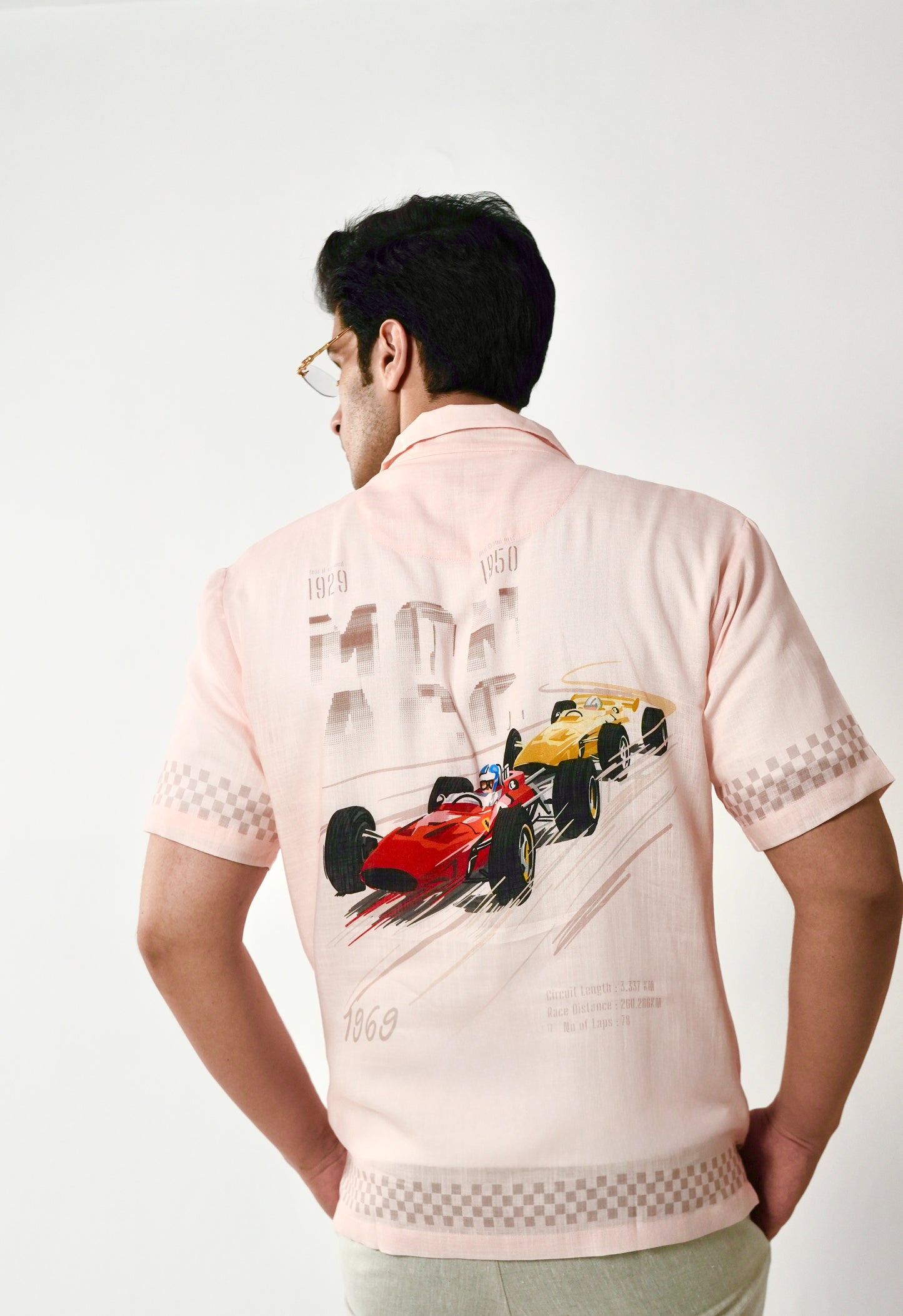 Peach Monaco Cuban Collar Shirt