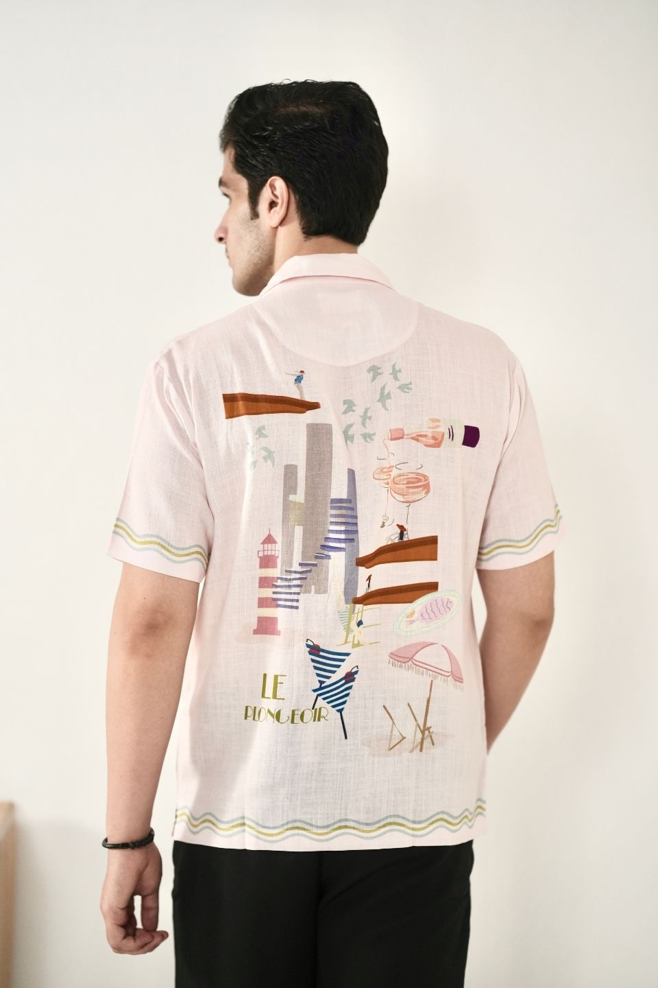 Pink Nice Cuban Collar Shirt
