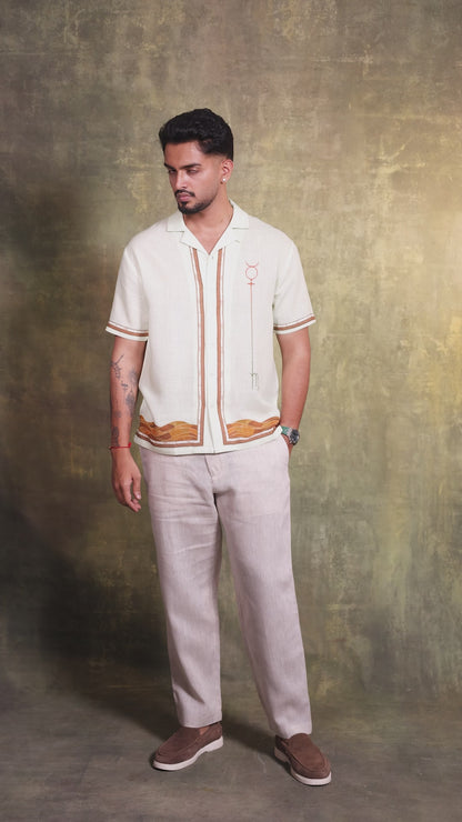 Green Virgo Cuban Collar Shirt