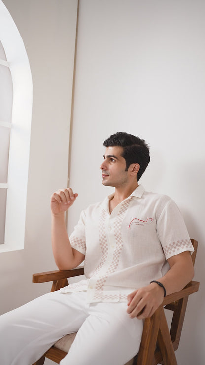 White Monaco Cuban Collar Shirt