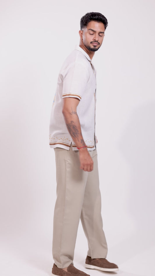 Ivory Aquarius Cuban Collar Shirt