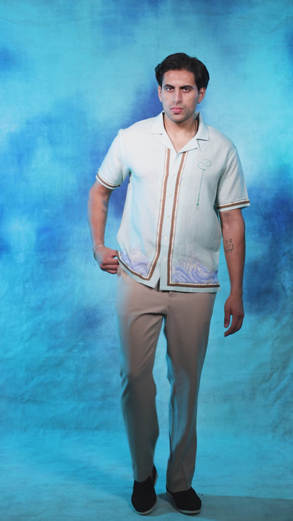 Green Cancer Cuban Collar Shirt
