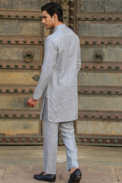 Grey Signature Reversible Moroccon Bandi & Kurta Set