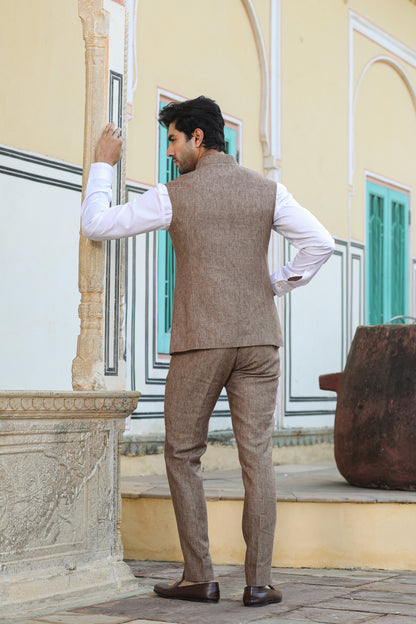 Brown Threadwork Bandi