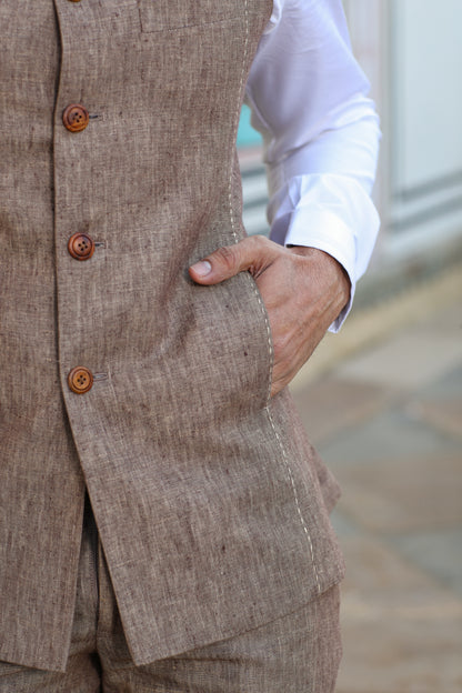 Brown Threadwork Bandi