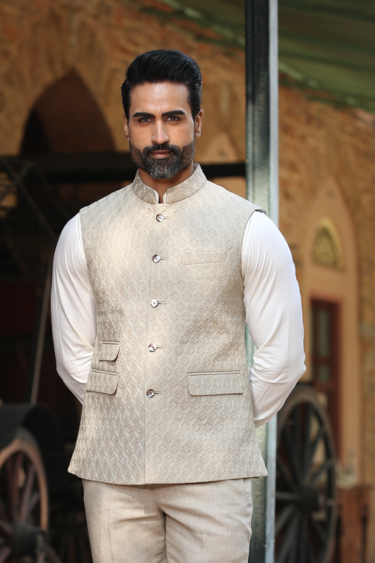 Khaki Quilted Checkered Bandi